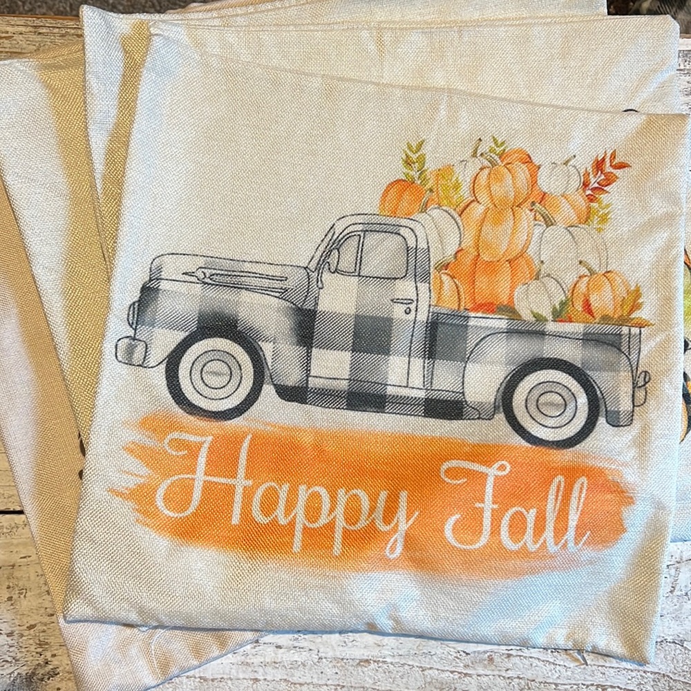 5 Fall themed pillow covers, never used!
